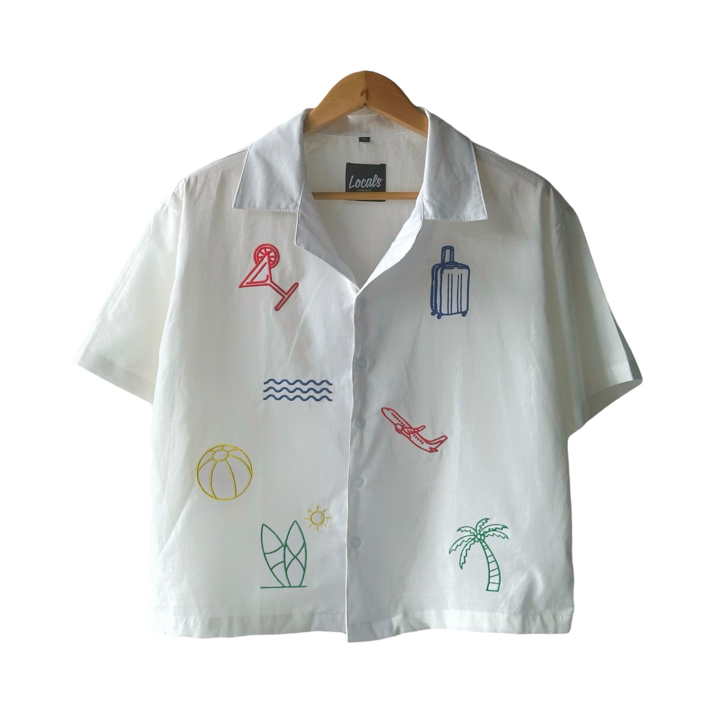 Asueto Crop Boxy Embroidered Linen Polo (5 Pcs. Left)