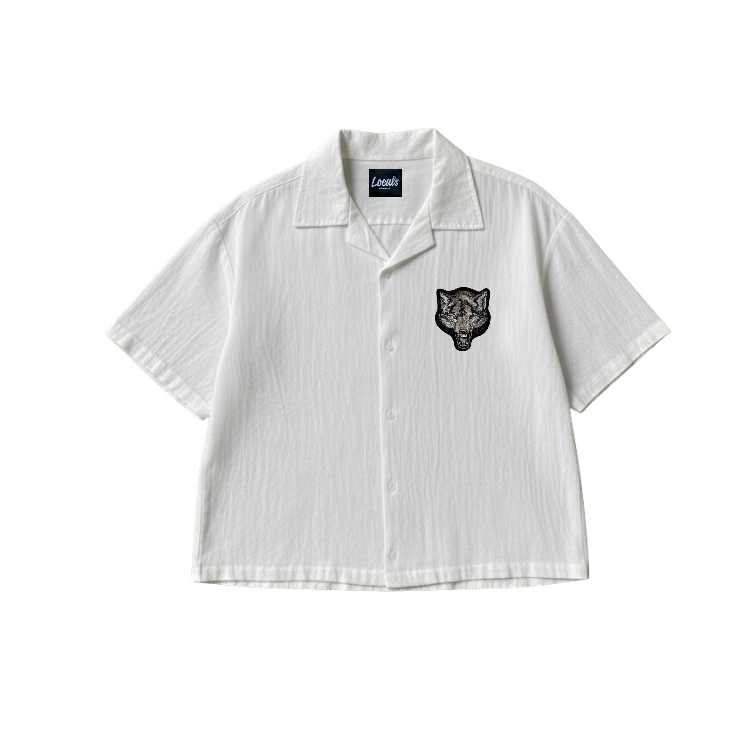 Alpha Crop Boxy Embroidered Linen Polo