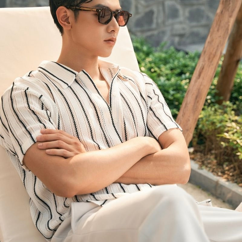 Cornejo Stripe Crochet Polo