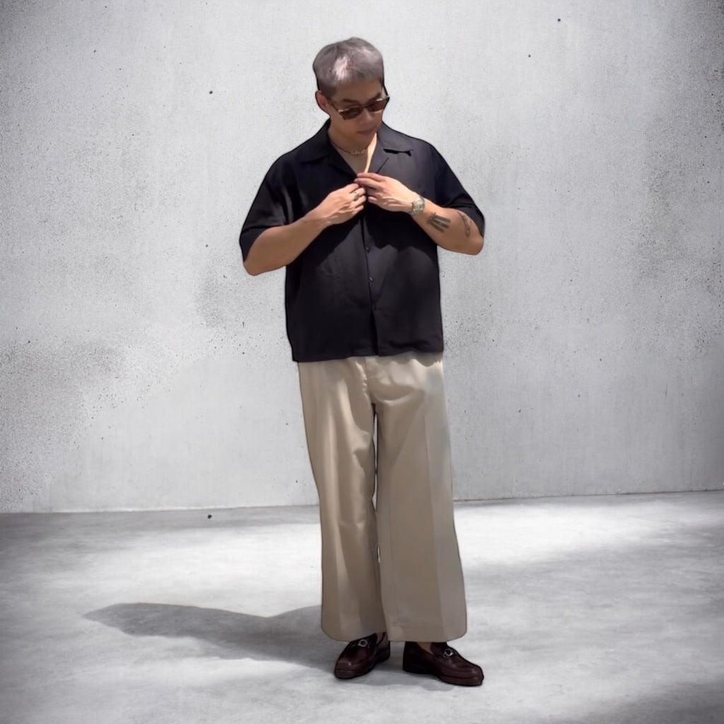 Blanco Cropped Boxy Linen Polo