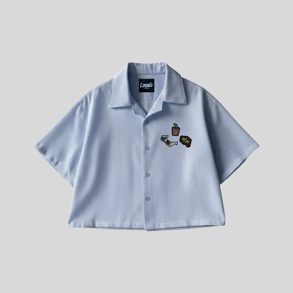 Teatro Crop Boxy Embroidered Striped Polo (6 PCS. LEFT)