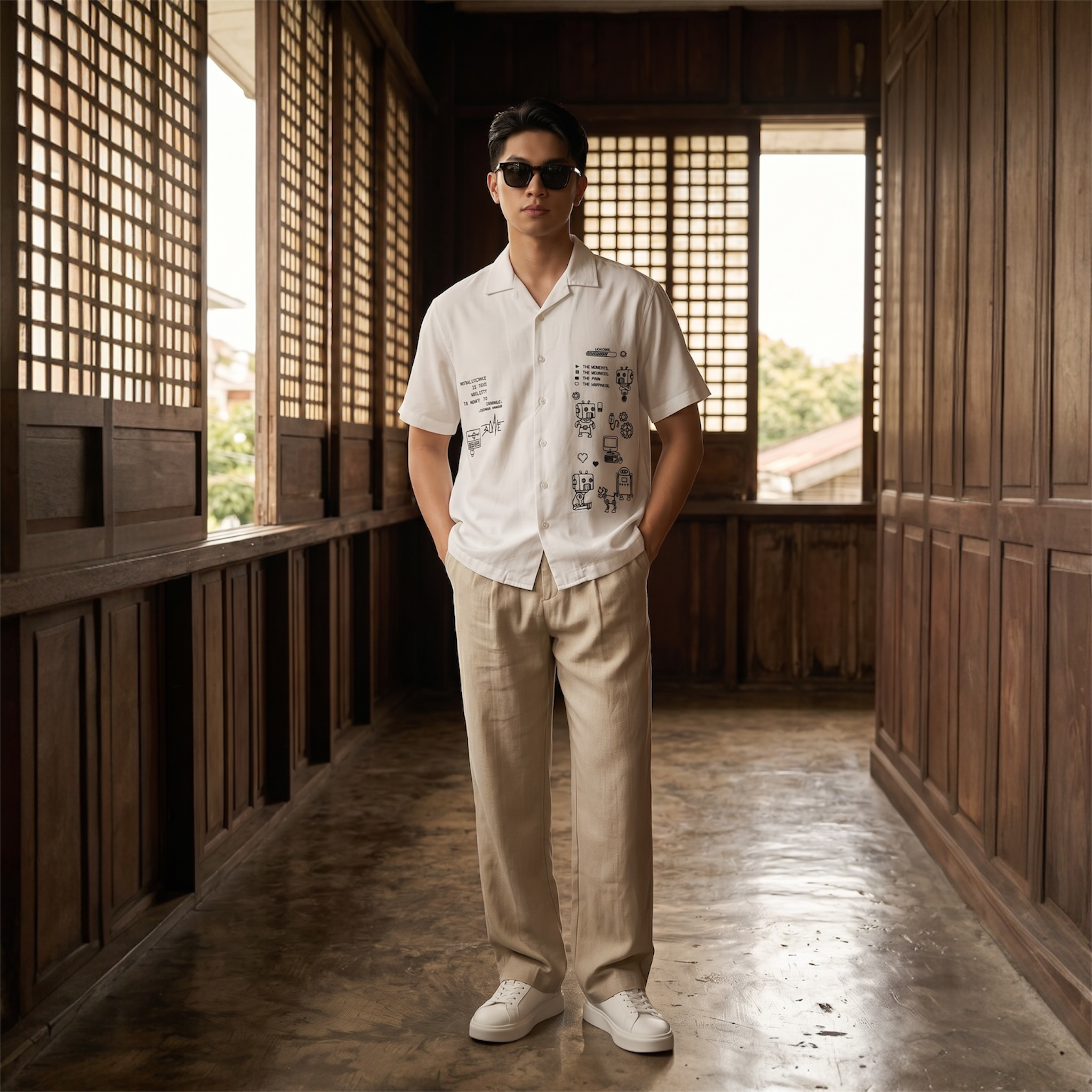 Mr. Robot Embroidered Japanese Linen Polo