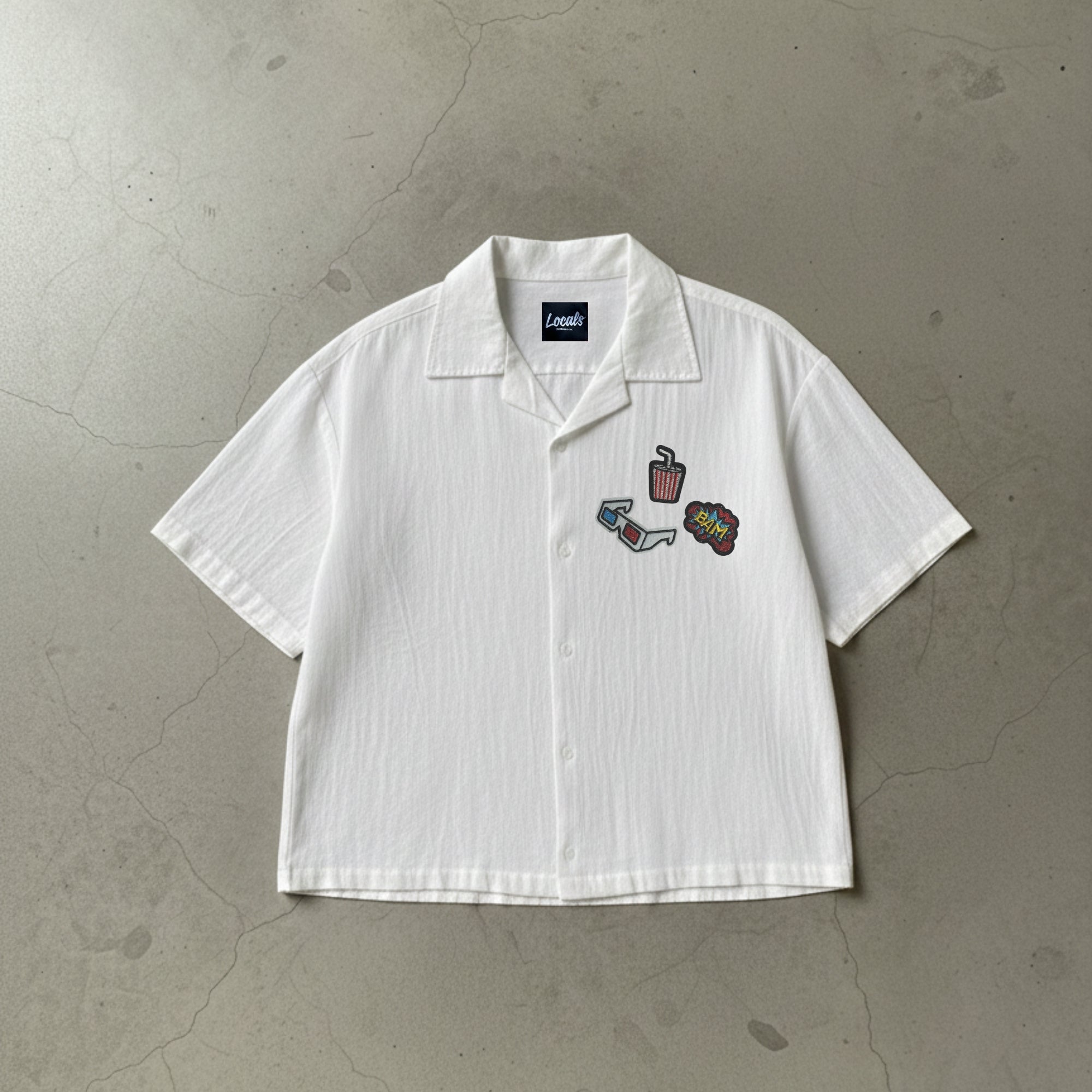 Teatro Crop Boxy Embroidered Linen Polo
