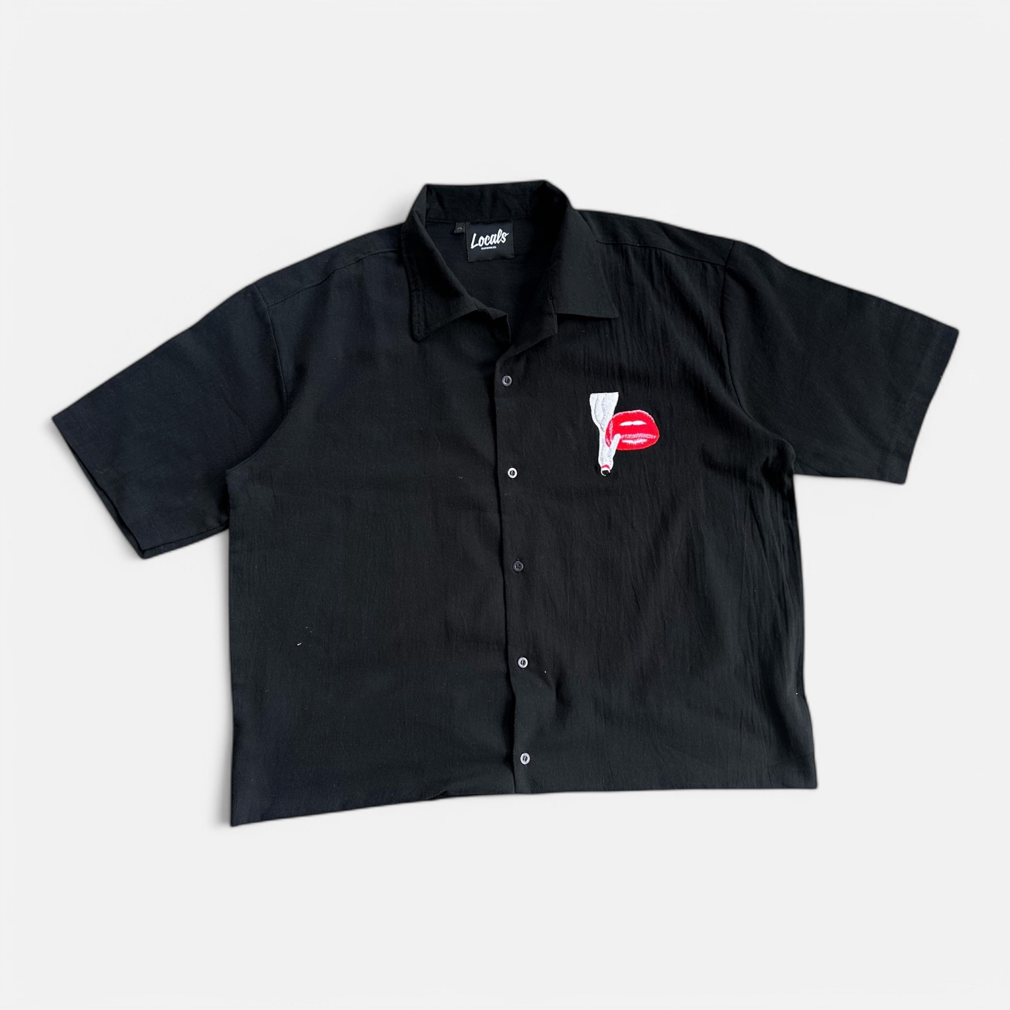 Victoria Crop Boxy Embroidered Linen Polo