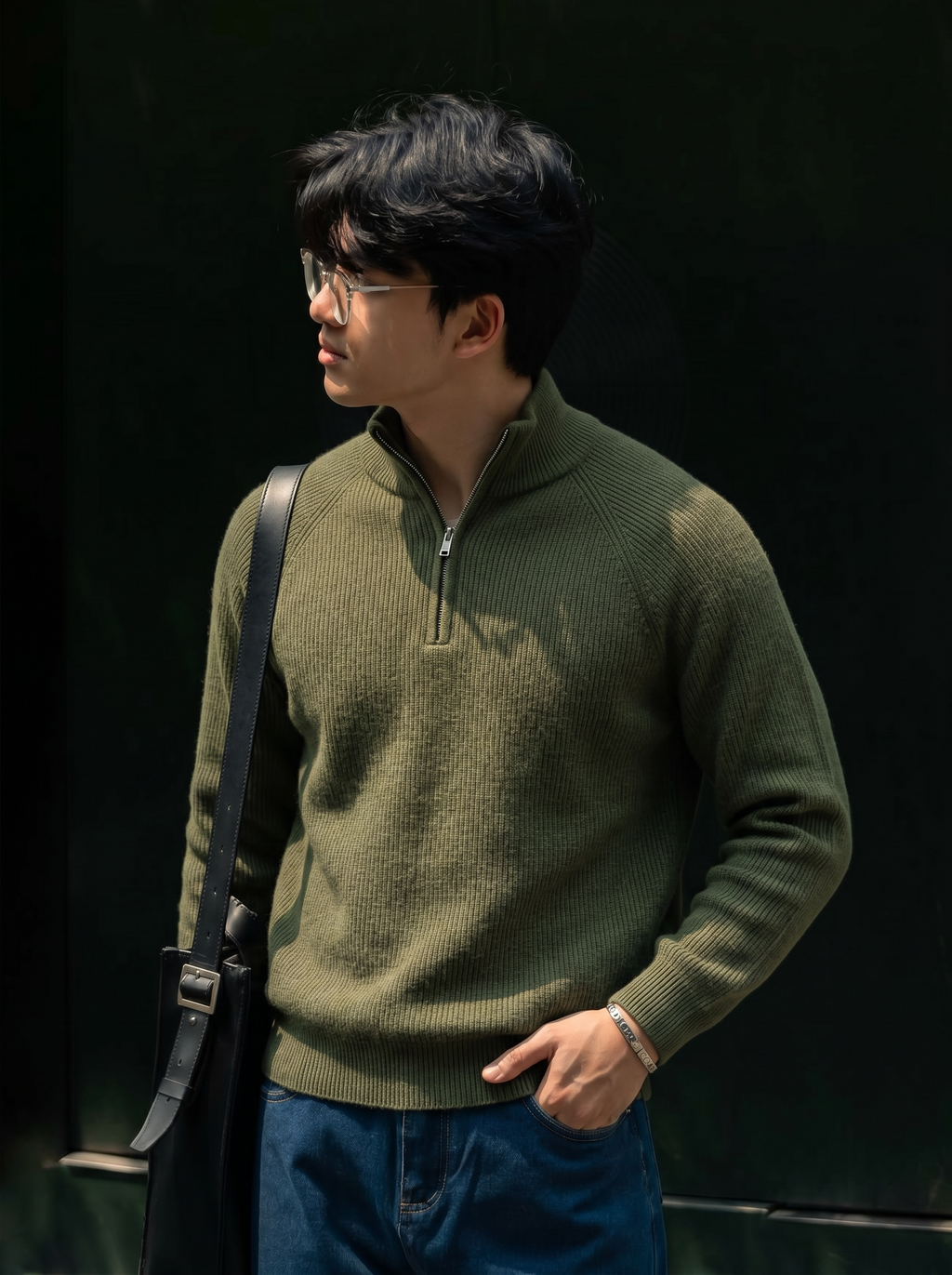 Lucas Quarter Zip Pullover Knitted Sweater (1 PC.PER SIZE LEFT)