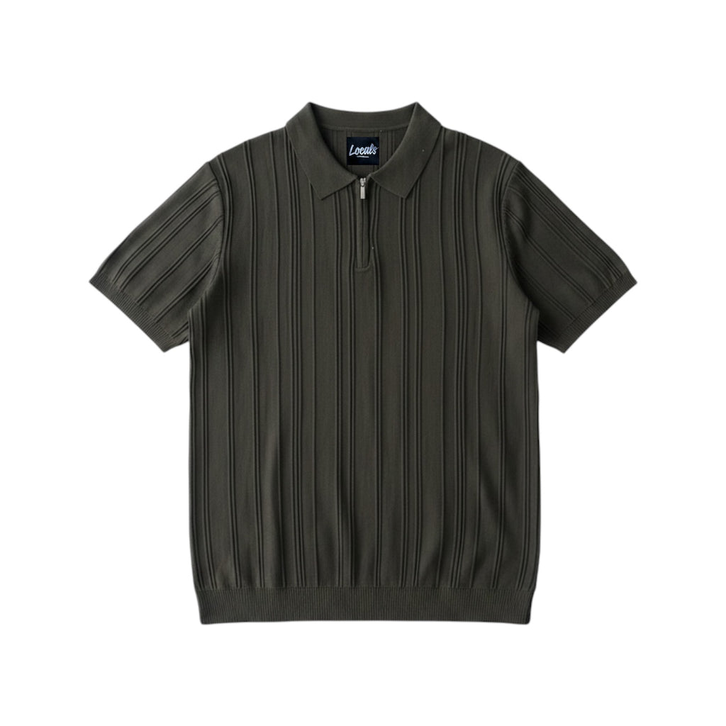 Primo Quarter Zip Knitted Polo Shirt