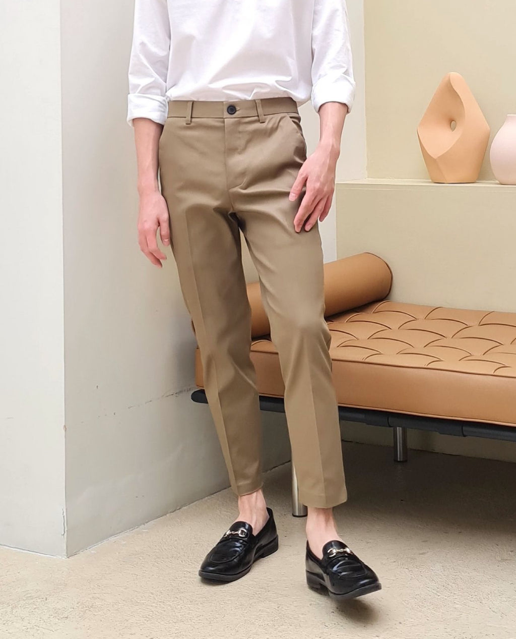 Joaquin Ankle Pants - Cotton Spandex Blend Fabric