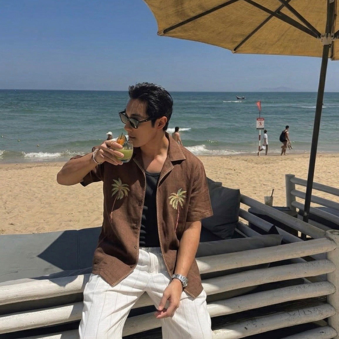 Palma Embroidered Linen Polo