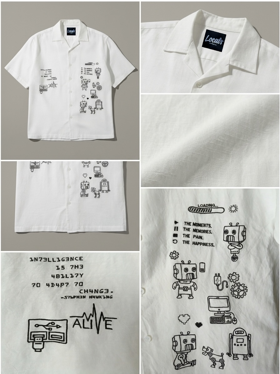 Mr. Robot Embroidered Japanese Linen Polo