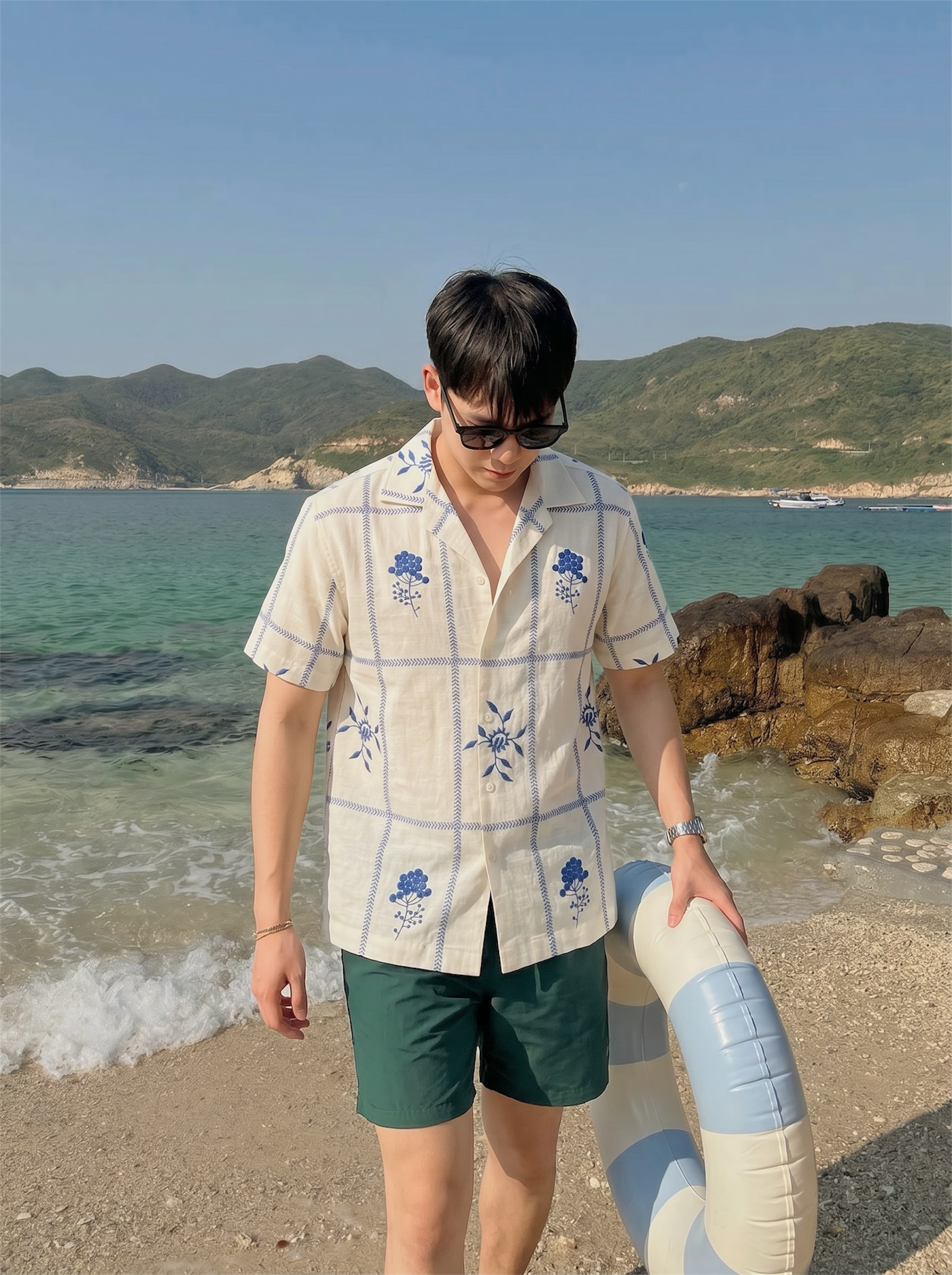 Isla Embroidered Linen Polo