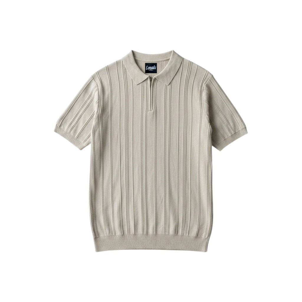 Primo Quarter Zip Knitted Polo Shirt