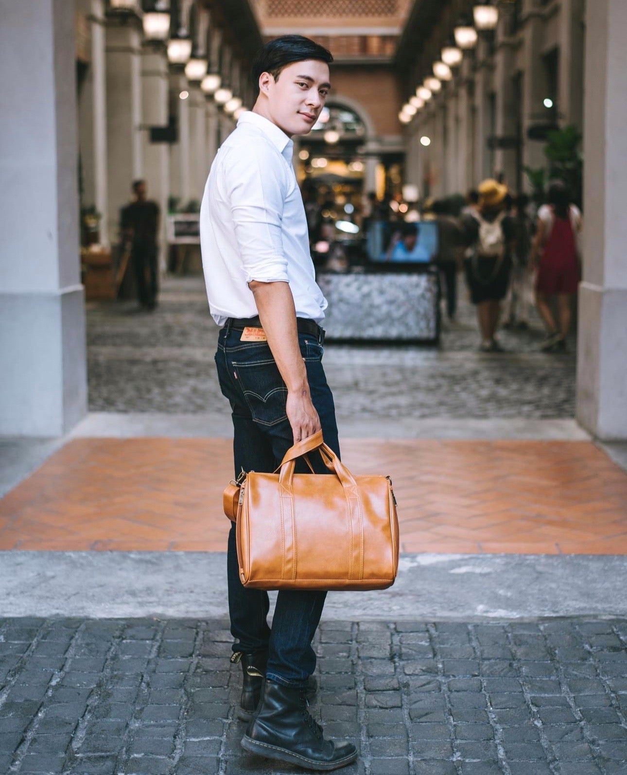 Buendia Vegan Leather Duffle Bag