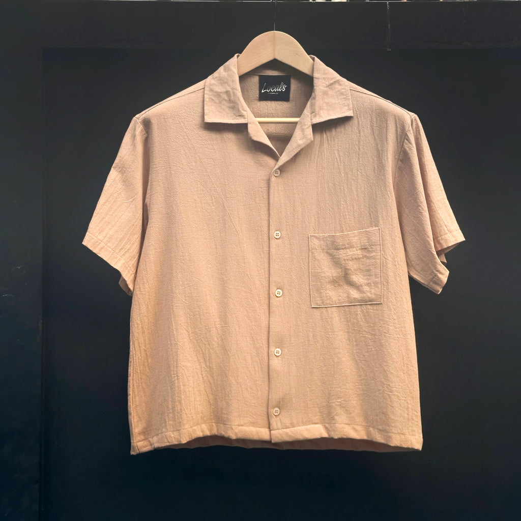 Blanco Cropped Boxy Linen Polo