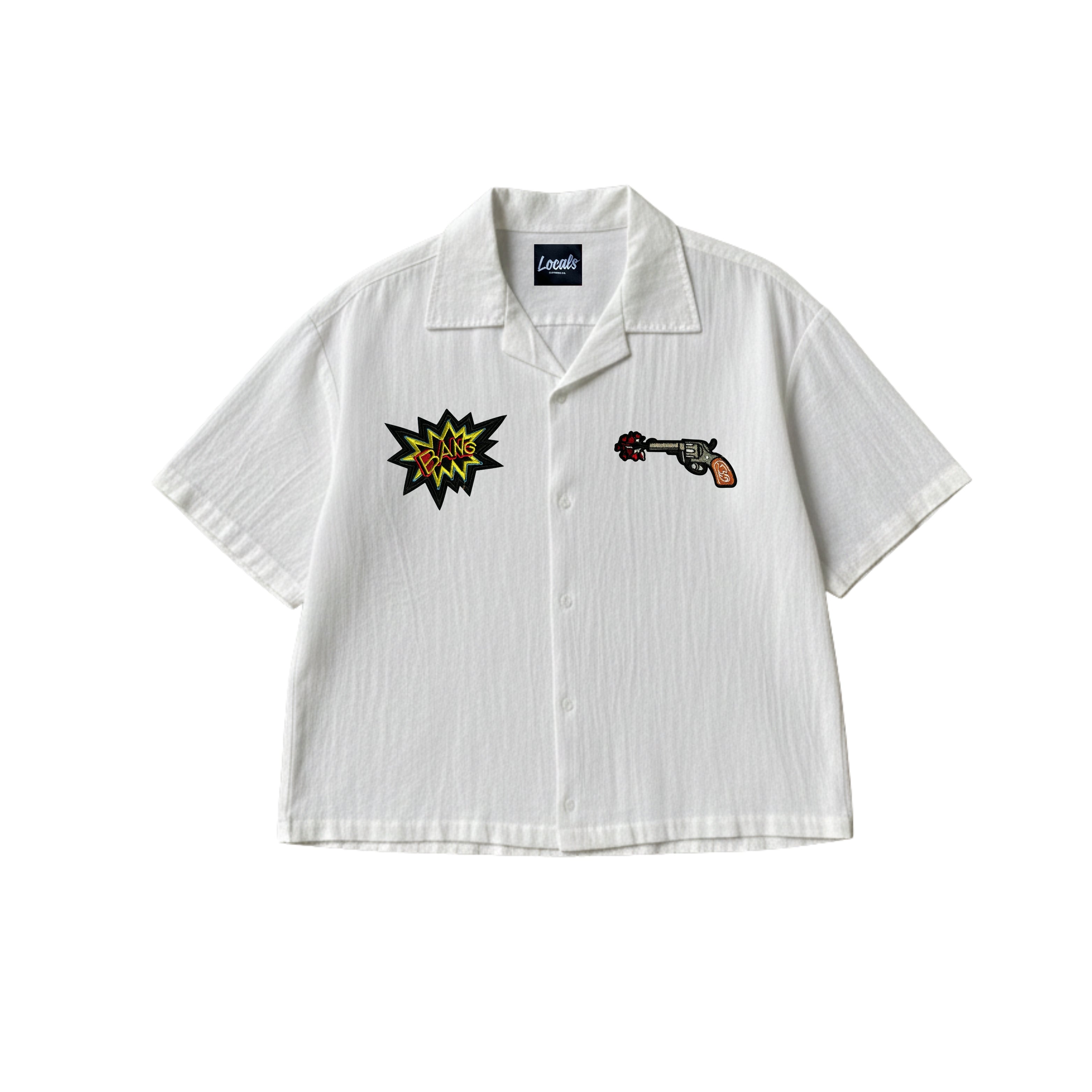 Bang Crop Boxy Embroidered Linen Polo