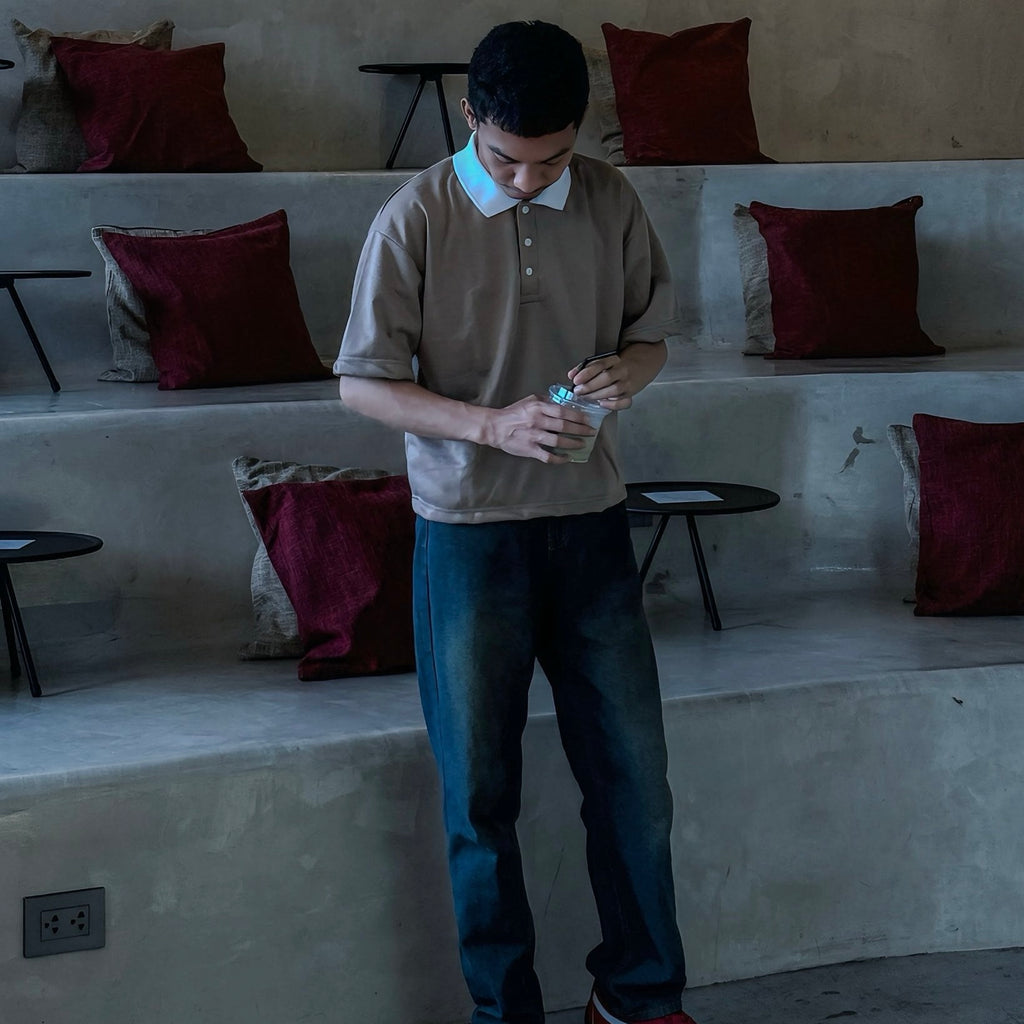 Cruz Boxy / Cropped Dual Tone Polo Shirt