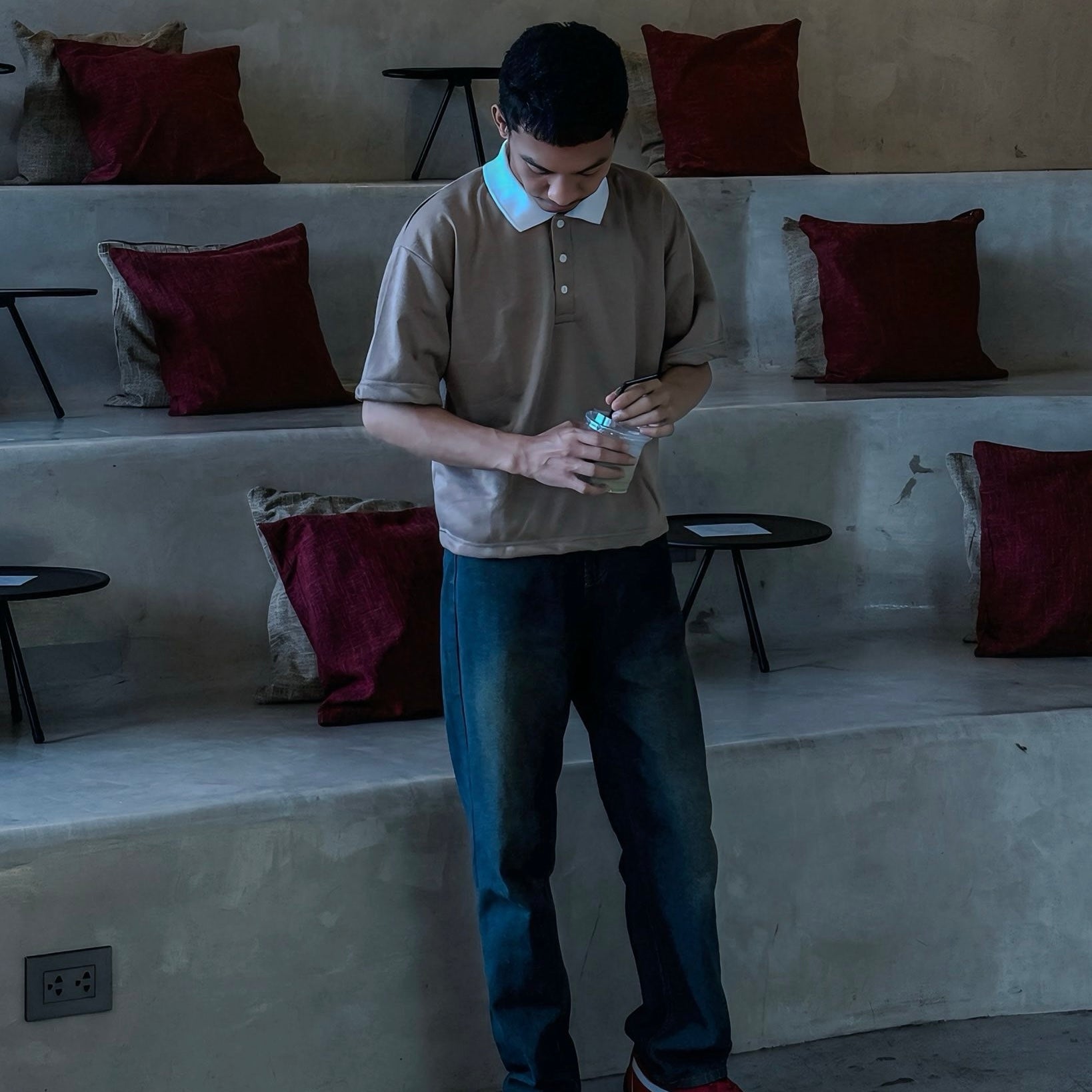 Cruz Boxy / Cropped Dual Tone Polo Shirt