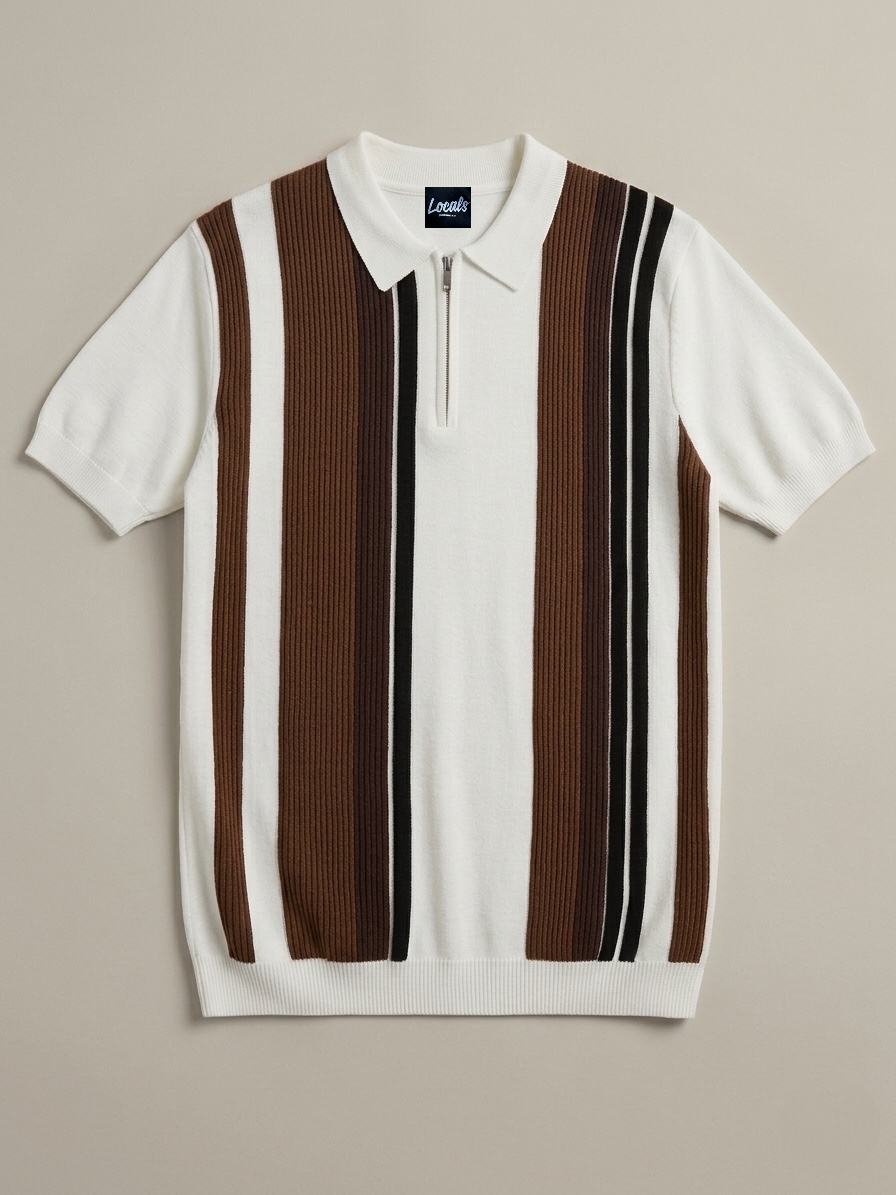 Lorca Knitted Quarter Zip Polo Shirt