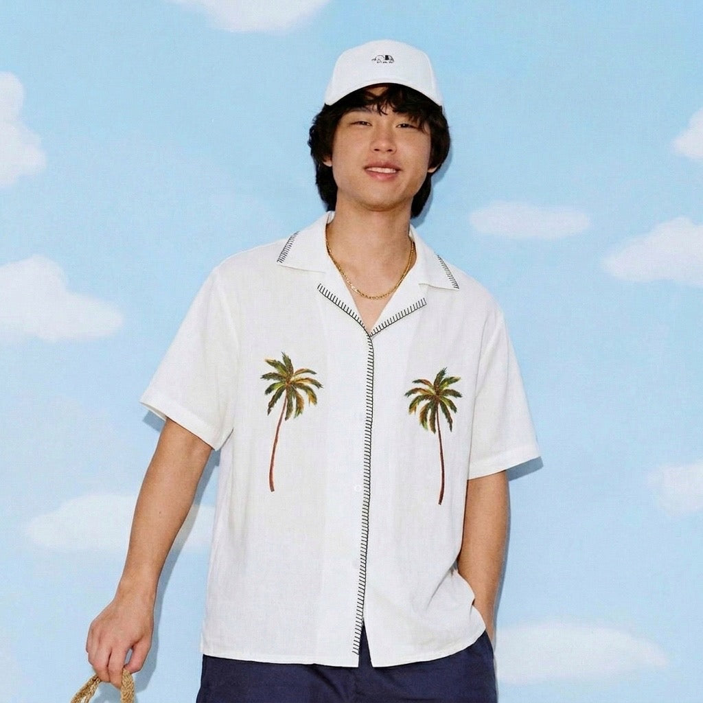 Palma Embroidered Linen Polo