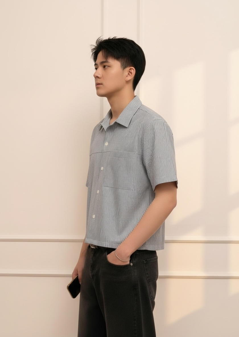 Alcalde Polo - Cropped Boxy Fit - Japanese Denim Fabric