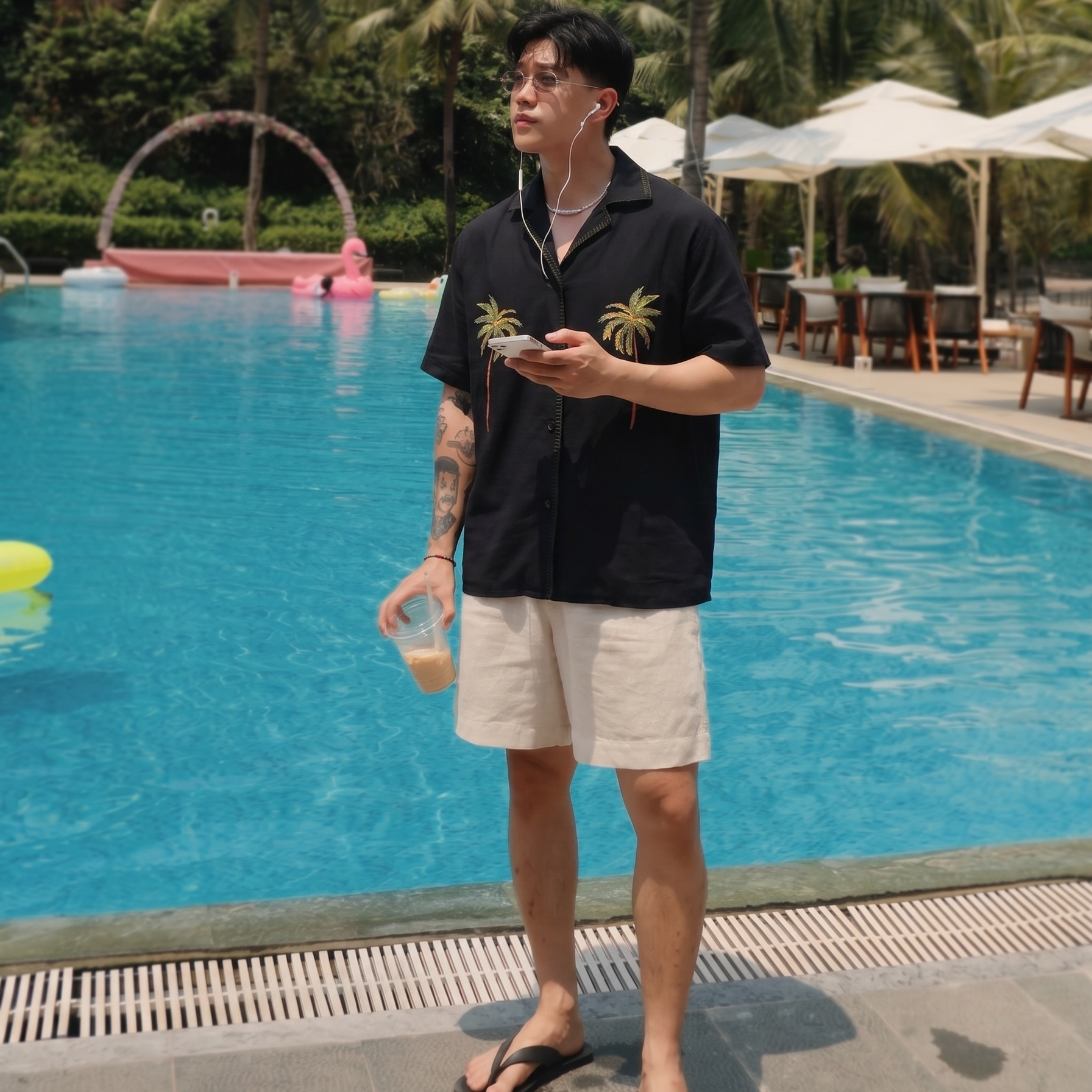 Palma Embroidered Linen Polo