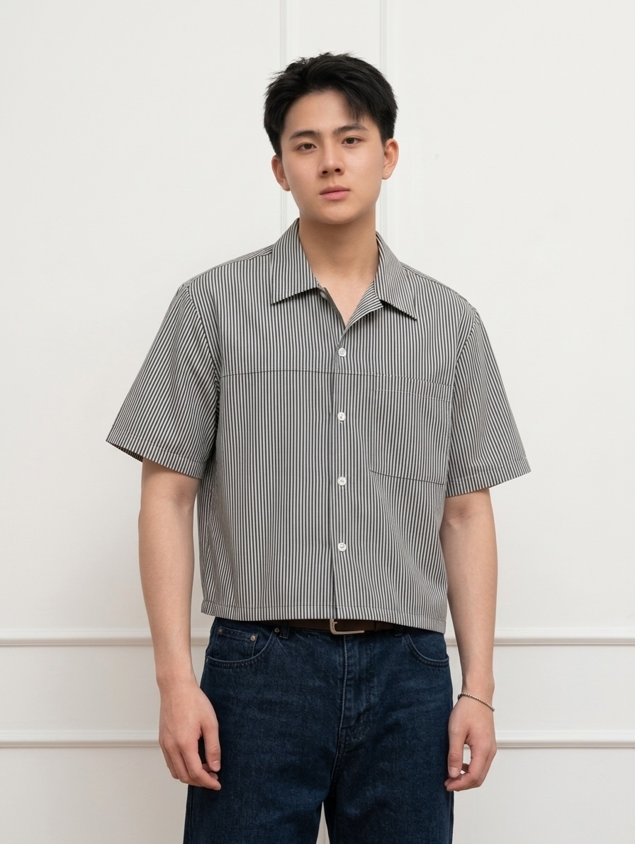 Alcalde Polo - Cropped Boxy Fit - Japanese Denim Fabric