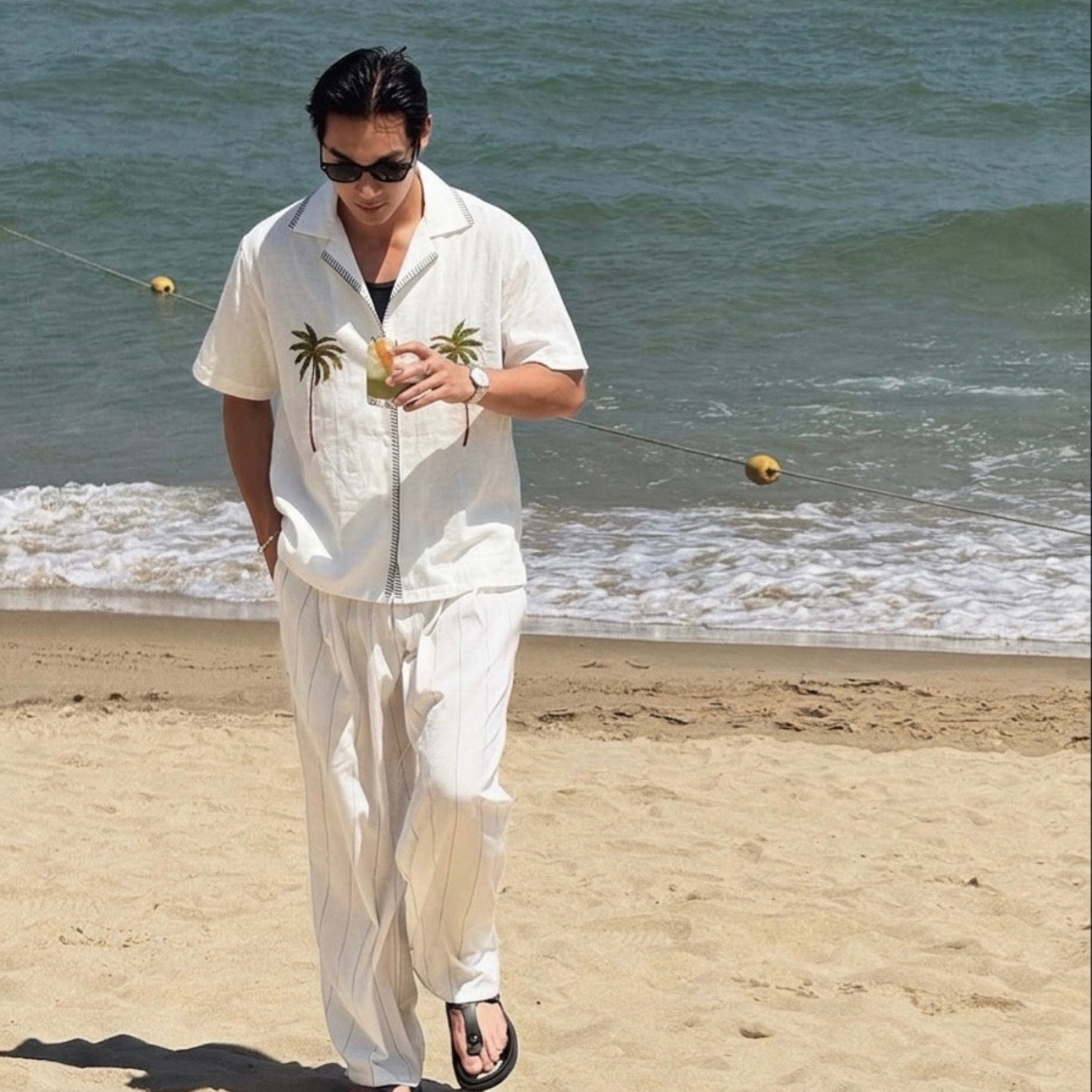 Palma Embroidered Linen Polo