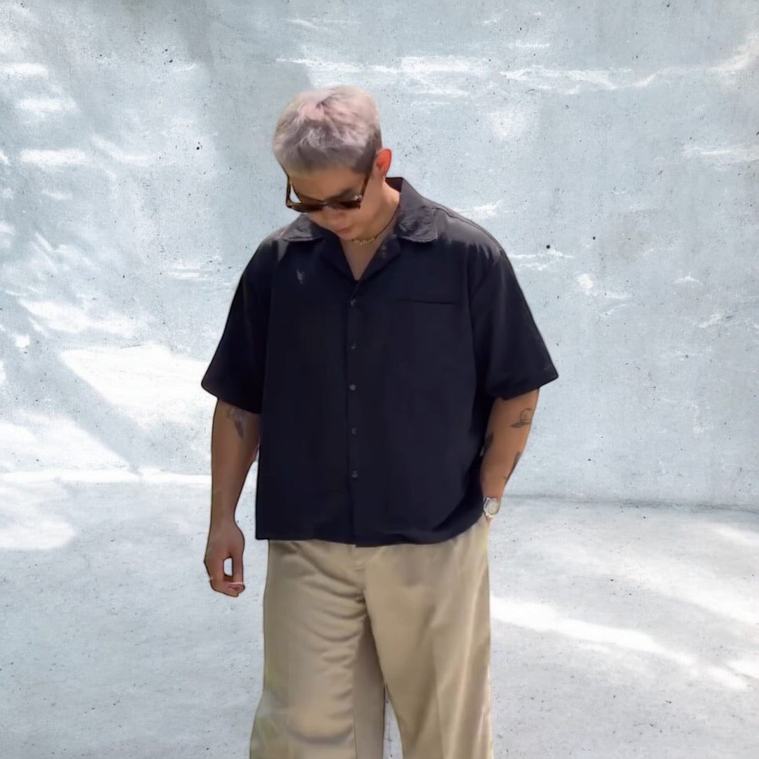 Blanco Cropped Boxy Linen Polo