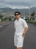 Blanco Cropped Boxy Japanese Linen Polo (NEW)