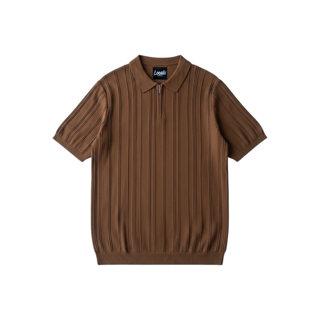 Primo Quarter Zip Knitted Polo Shirt