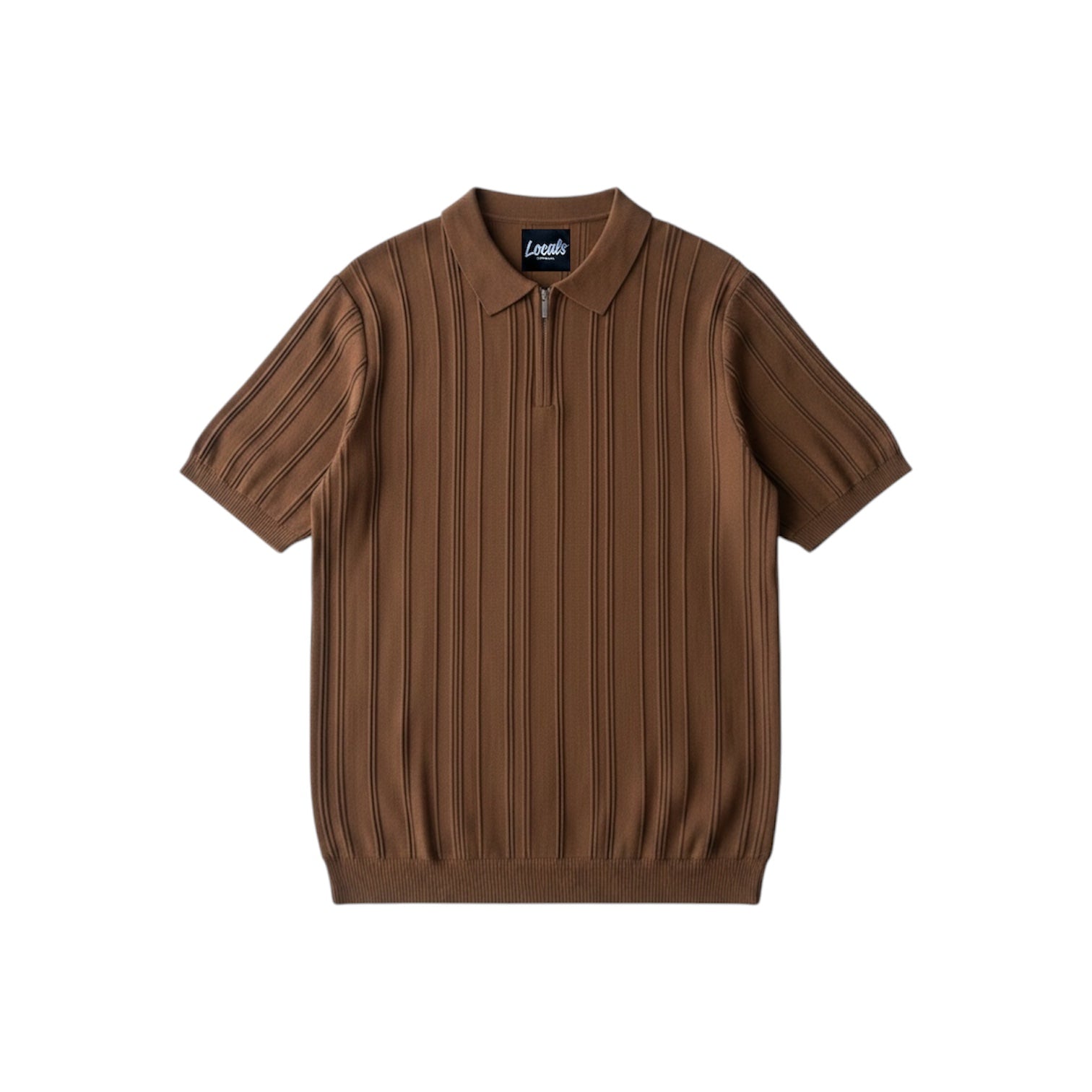 Primo Quarter Zip Knitted Polo Shirt
