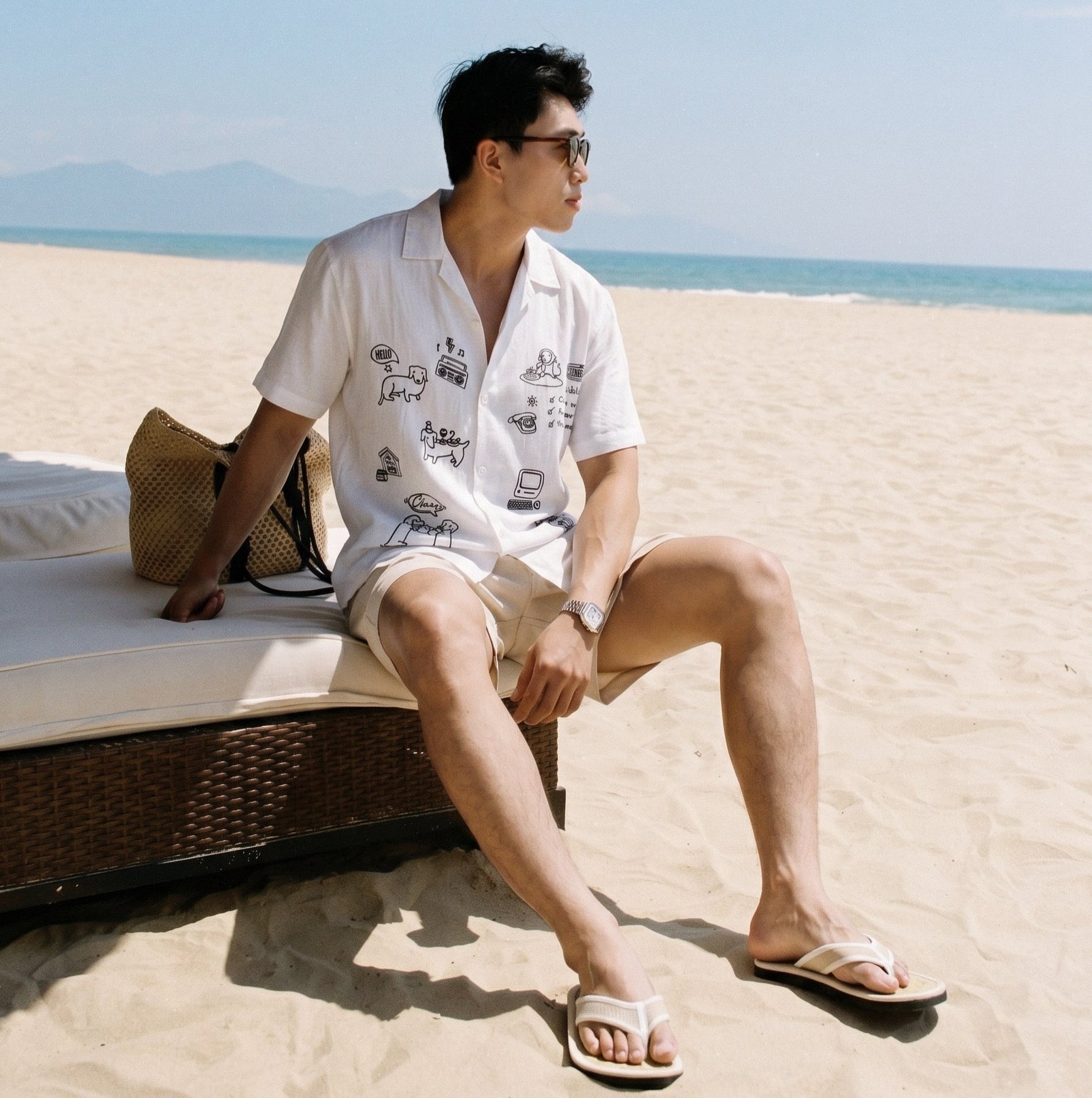 Becerrillo Embroidered Japanese Linen Polo