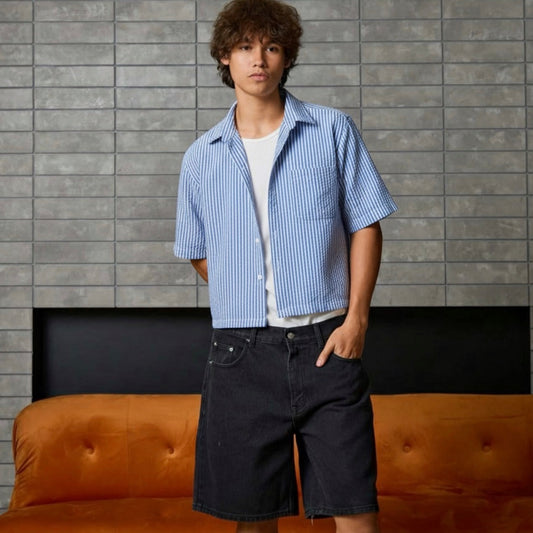 Fidalgo Cropped Boxy Textured Linen Polo