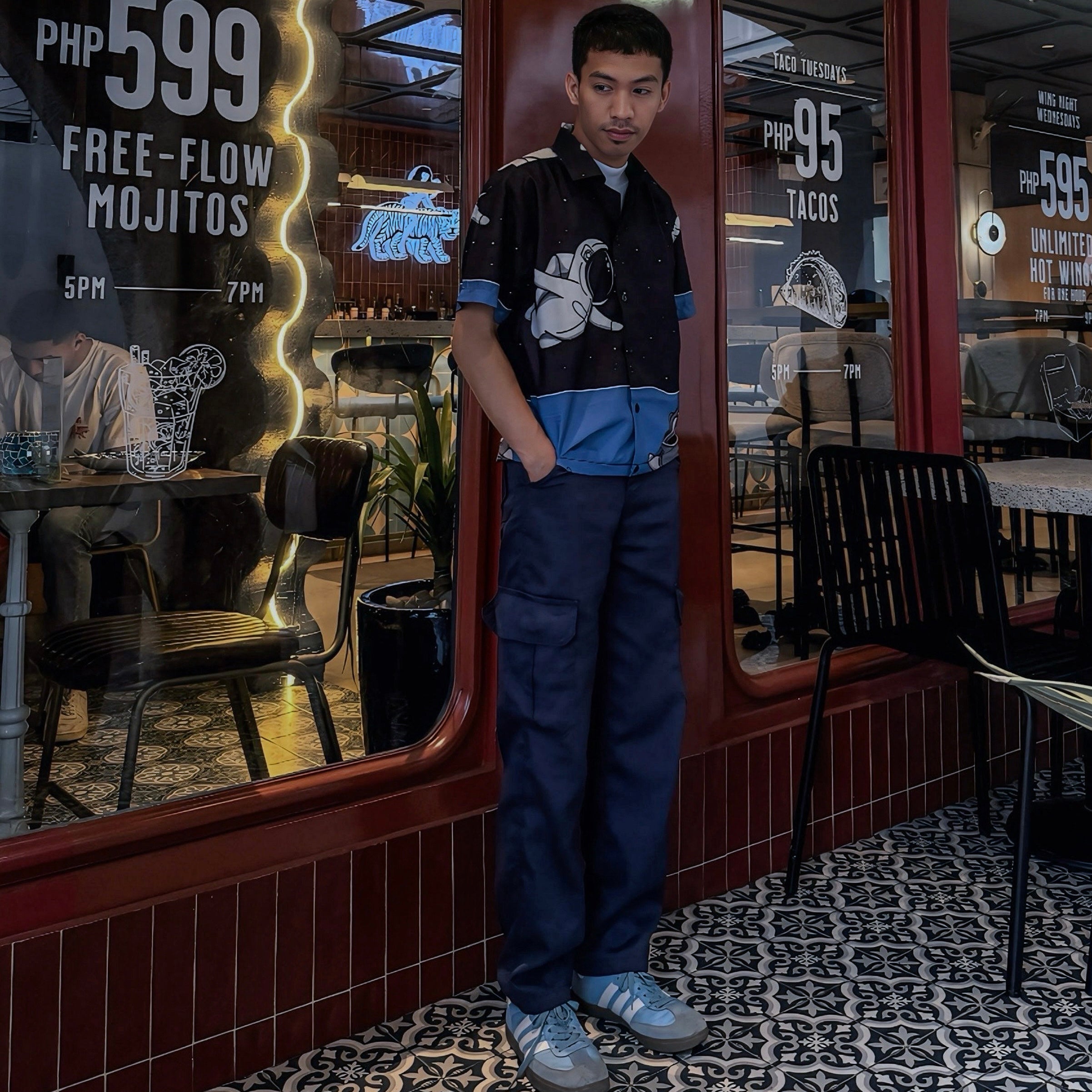 Luna Polo - Astronaut Print - Rayon Fabric - Relaxed Fit