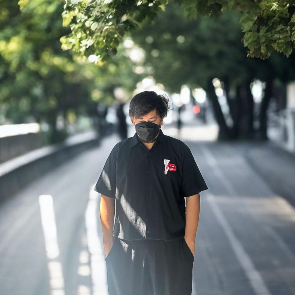 Victoria Crop Boxy Embroidered Linen Polo