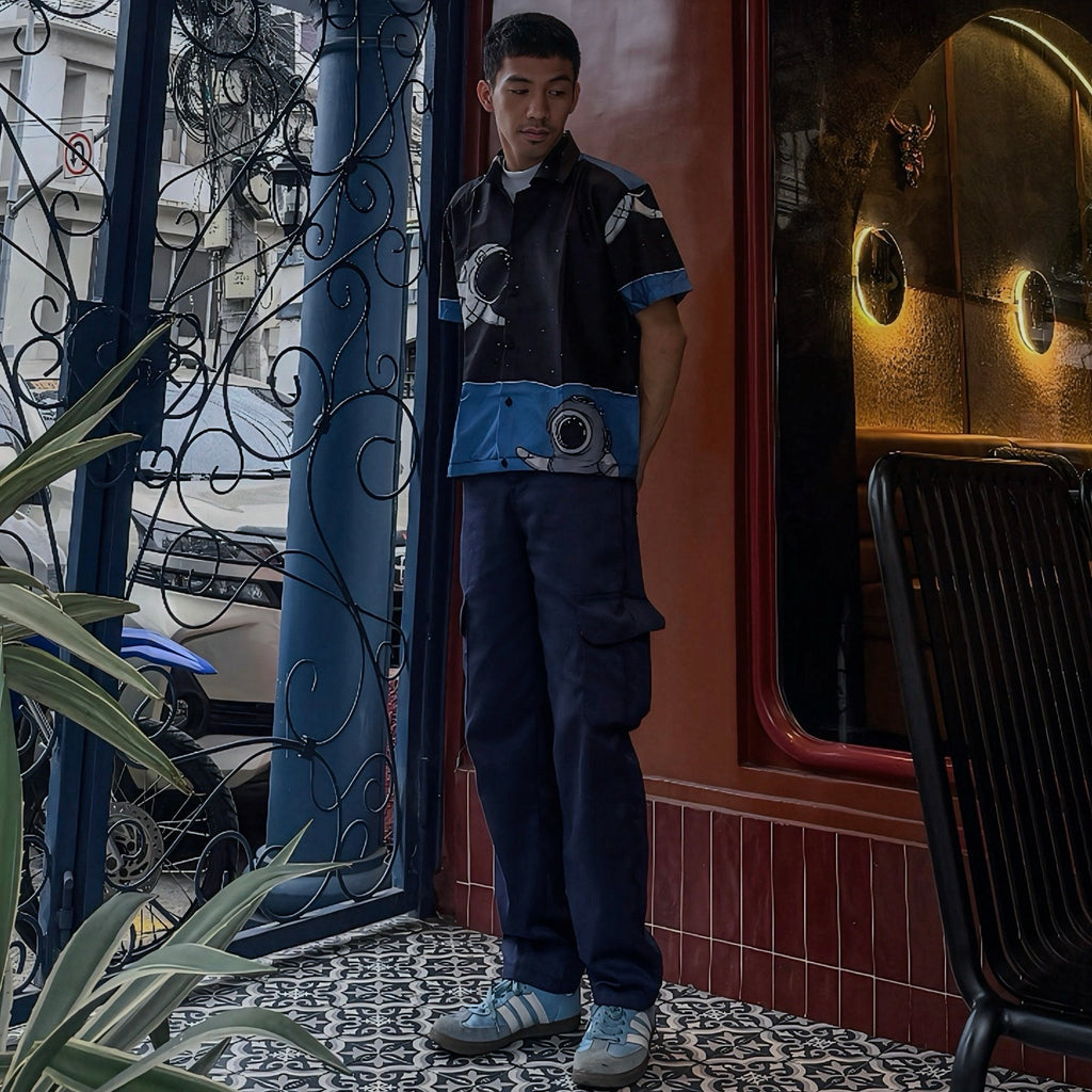 Luna Polo - Astronaut Print - Rayon Fabric - Relaxed Fit