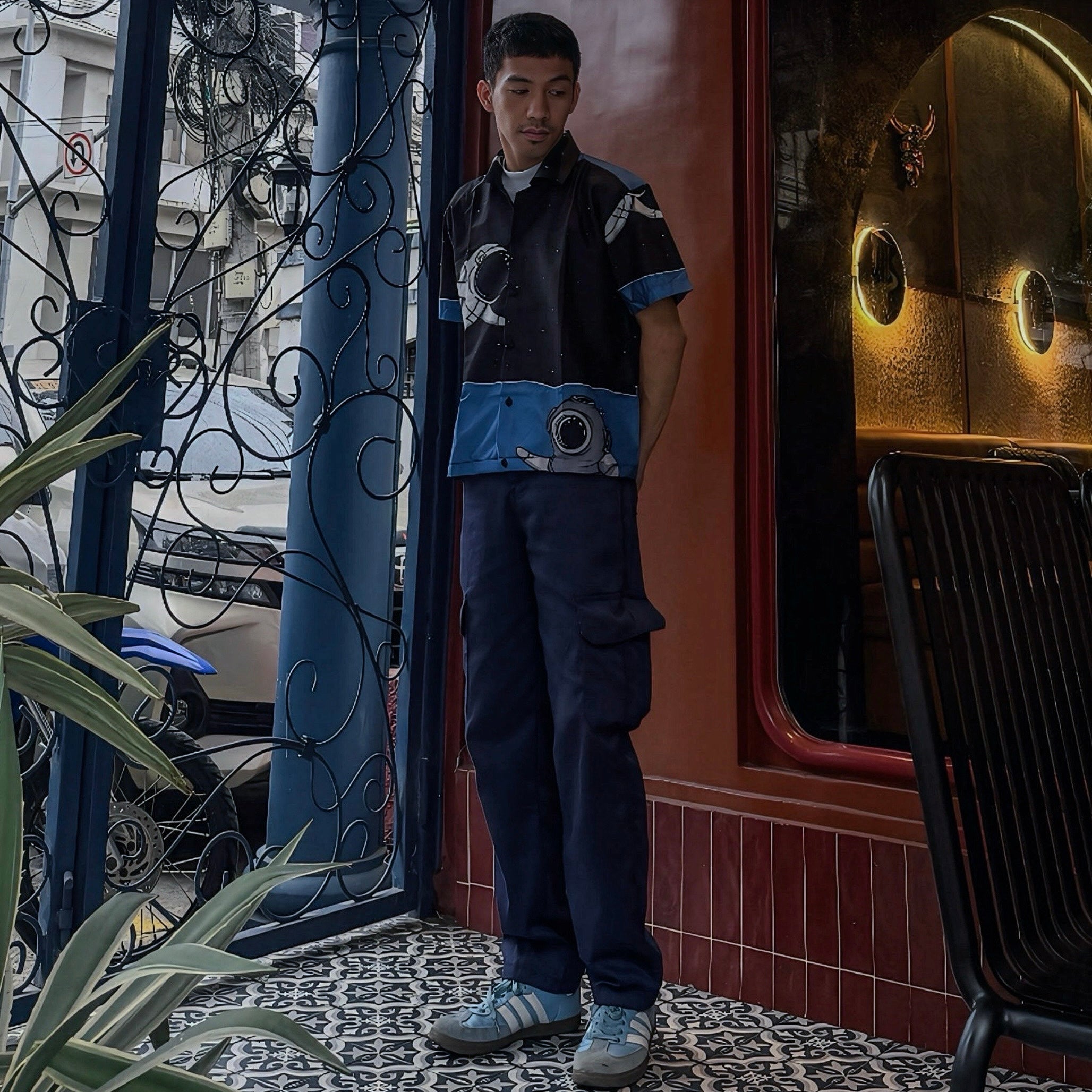 Luna Polo - Astronaut Print - Rayon Fabric - Relaxed Fit