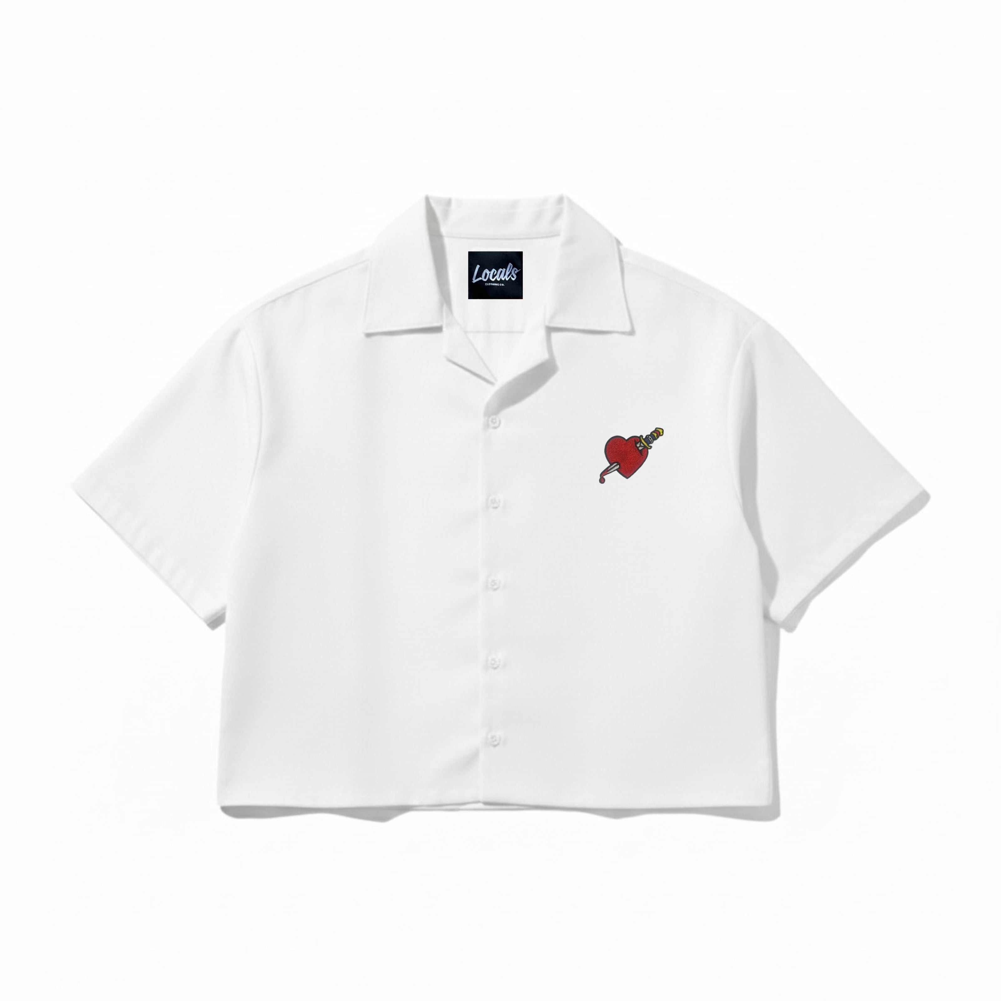 Shot to the Heart Crop Boxy Linen Polo