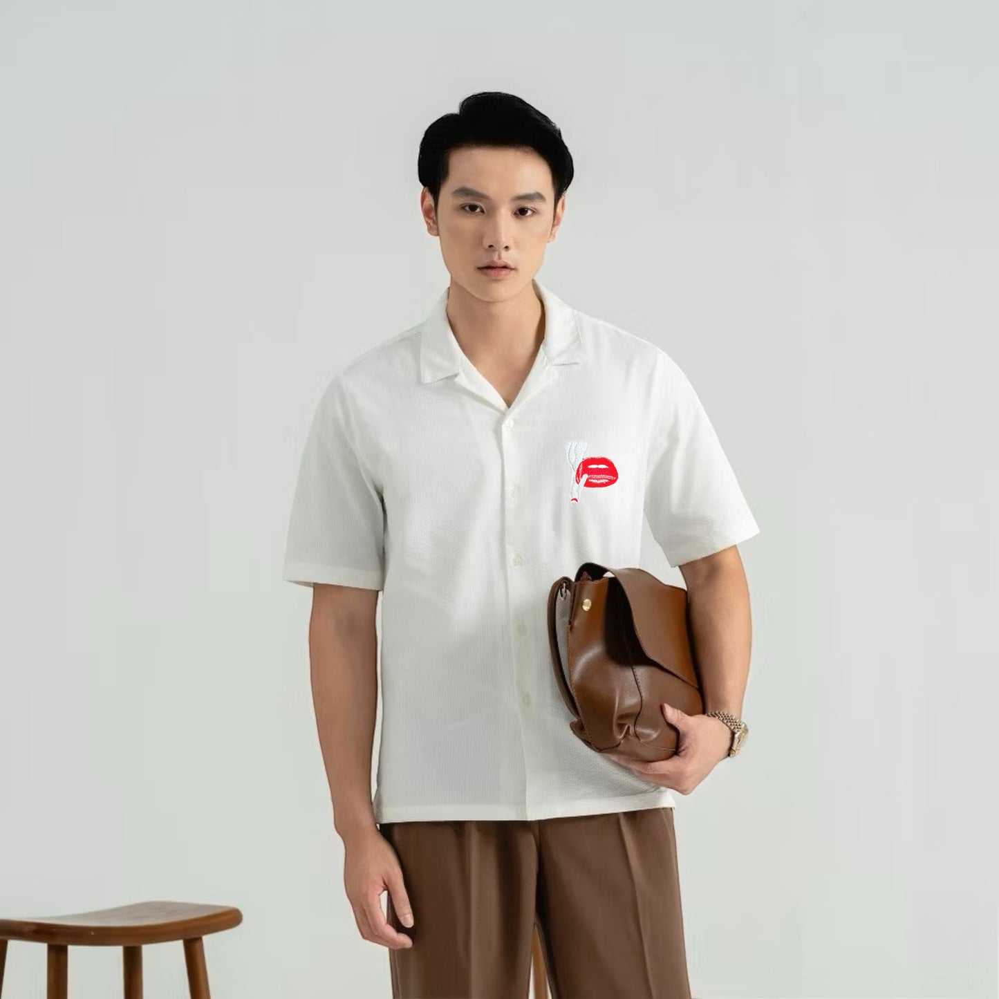 Victoria Full Length Embroidered Linen Polo