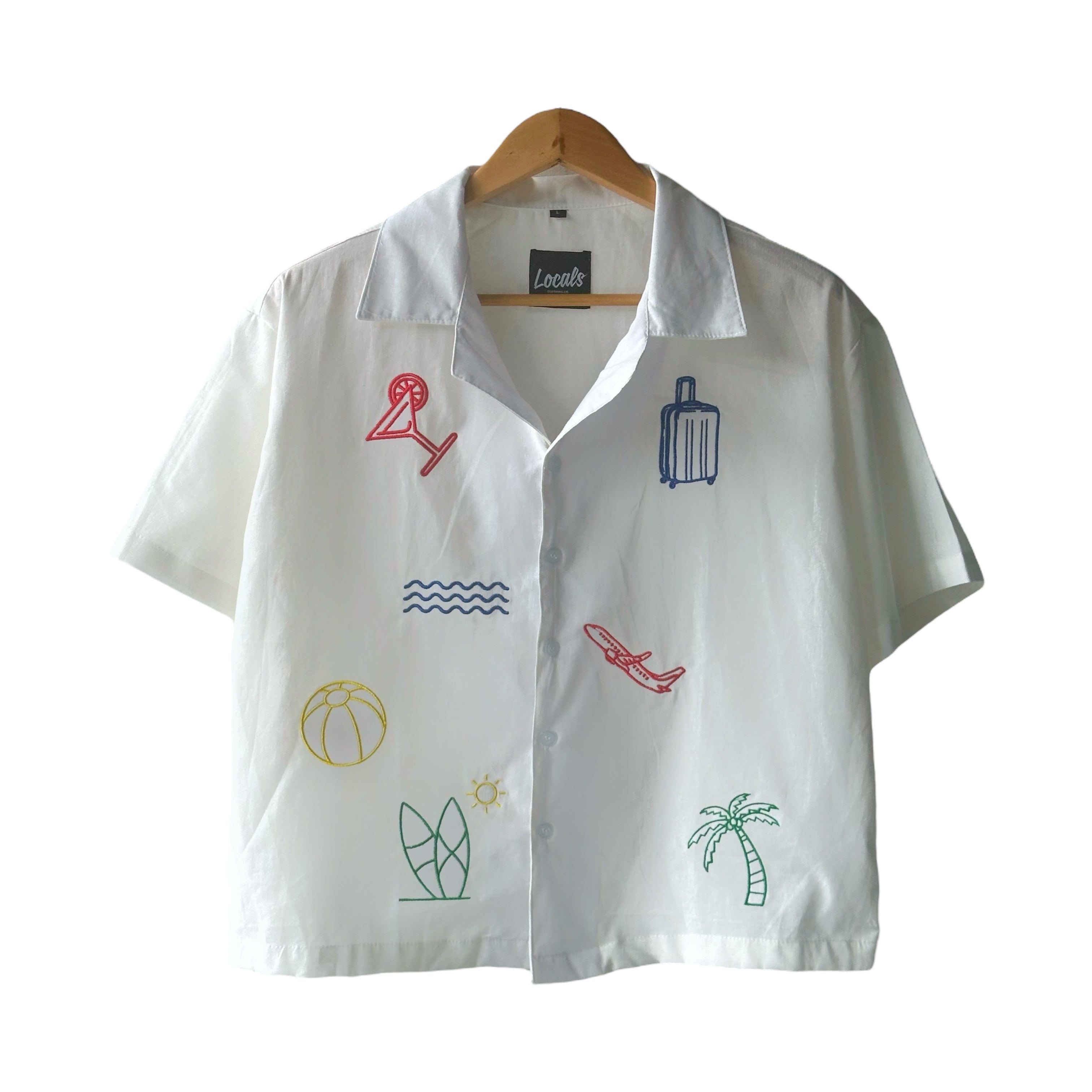 Asueto Crop Boxy Embroidered Linen Polo (5 Pcs. Left)