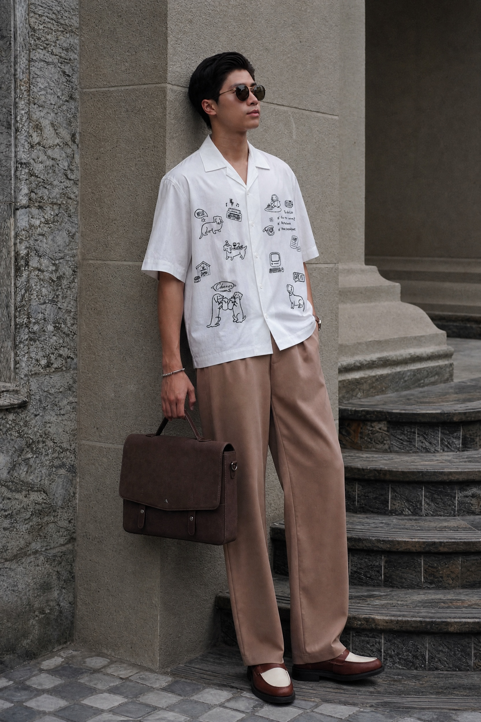 Becerrillo Embroidered Japanese Linen Polo