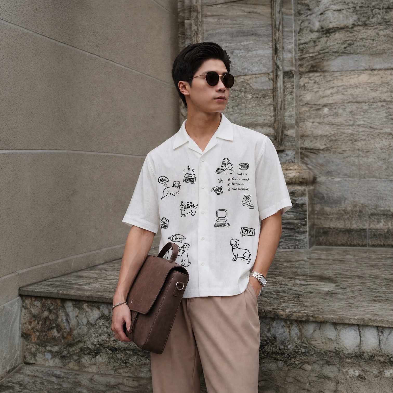 Becerrillo Embroidered Japanese Linen Polo