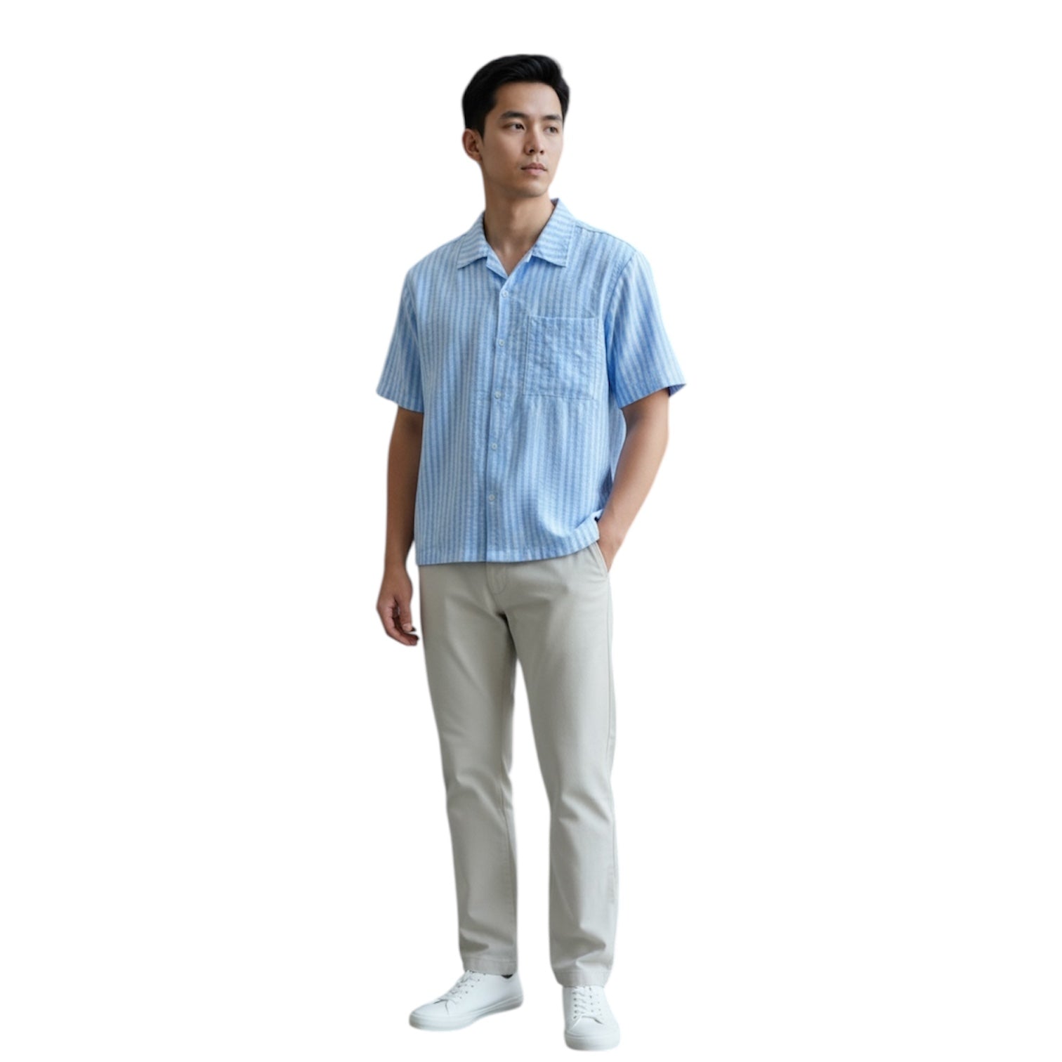 Fidalgo Cropped Boxy Textured Linen Polo