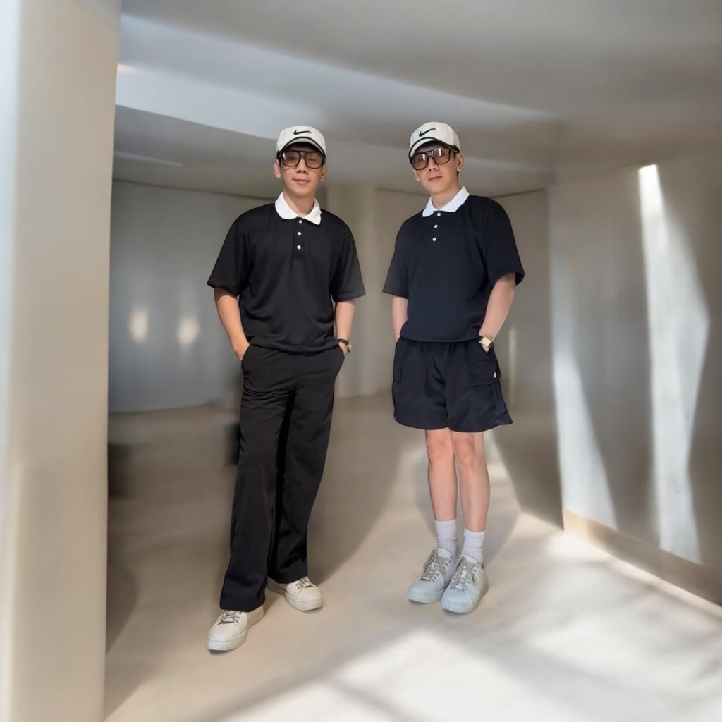 Cruz Boxy / Cropped Dual Tone Polo Shirt