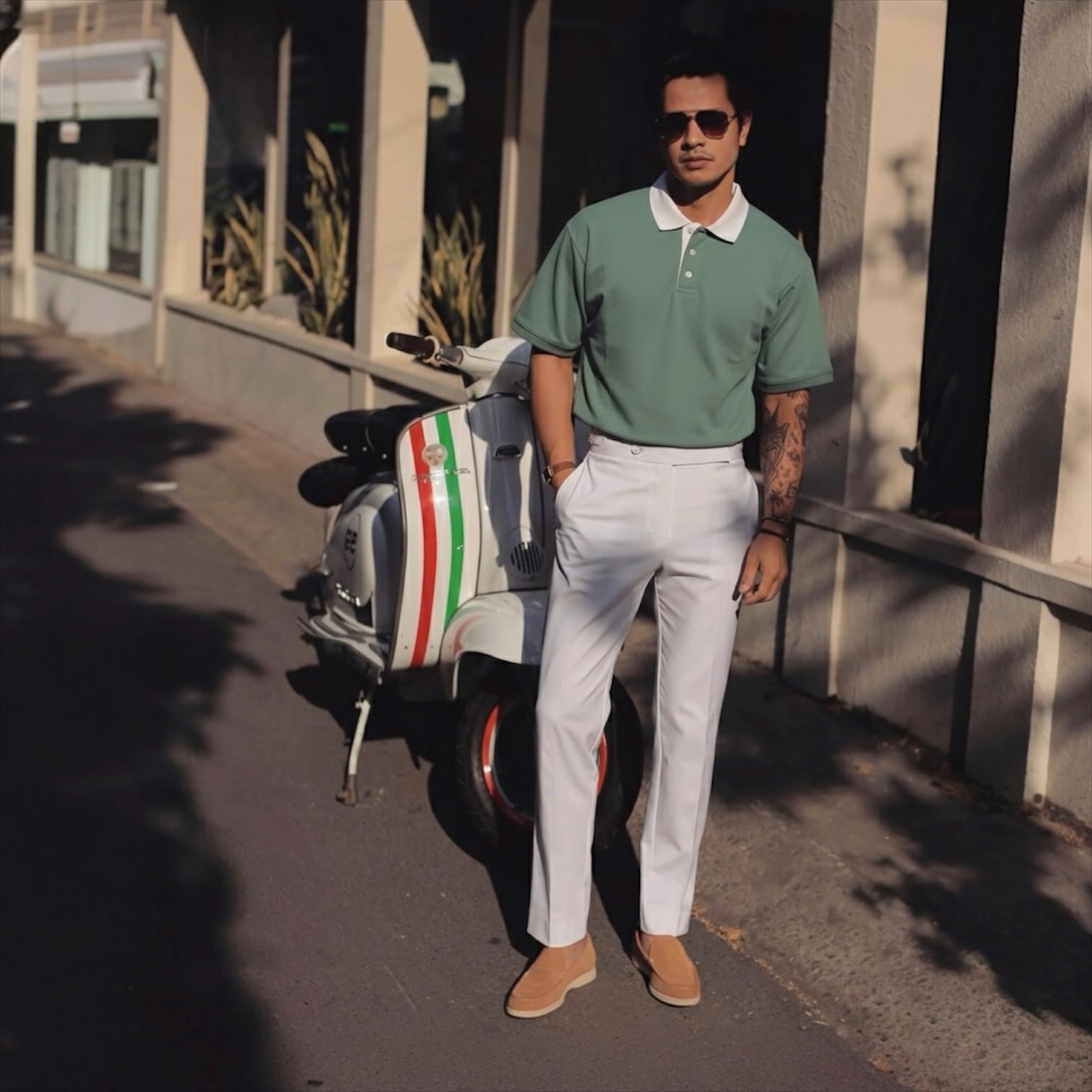 Nohan Polo Shirt - Contrast Collar - Relaxed Fit