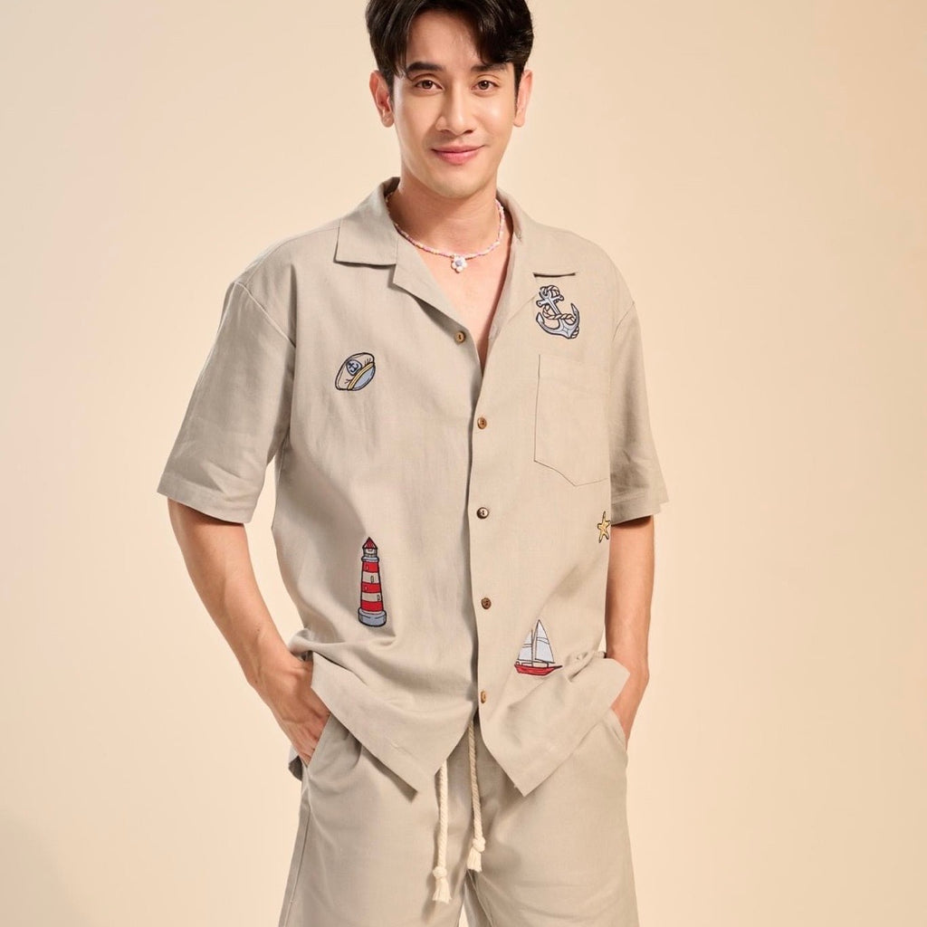 Marino Embroidered Japanese Linen Polo