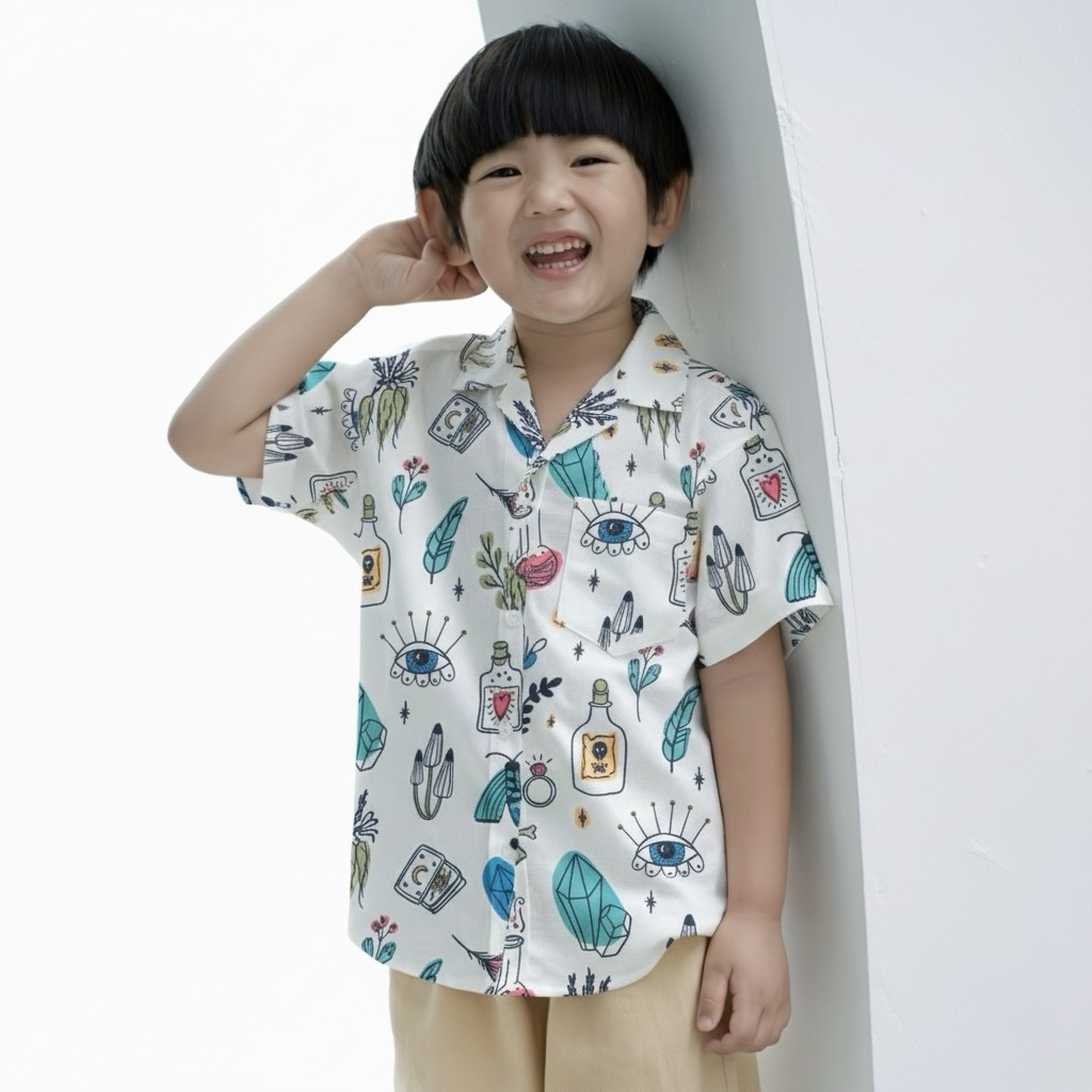 Second in Line Kids Printed Polo by Second Son Studio